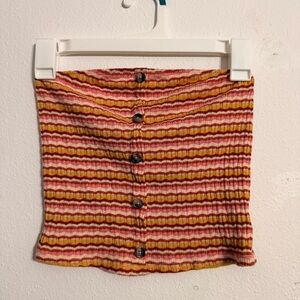 Cute Women’s American Eagle Striped Button-Down Tube Top
